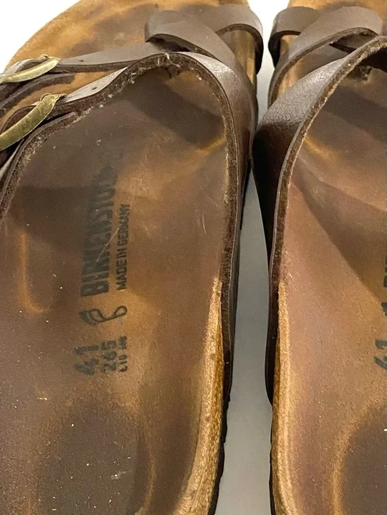 Birkenstock Mayari Toe Loop Sandals Women’s Size 10 Birko Flor Metallic Brown - Picture 11 of 16